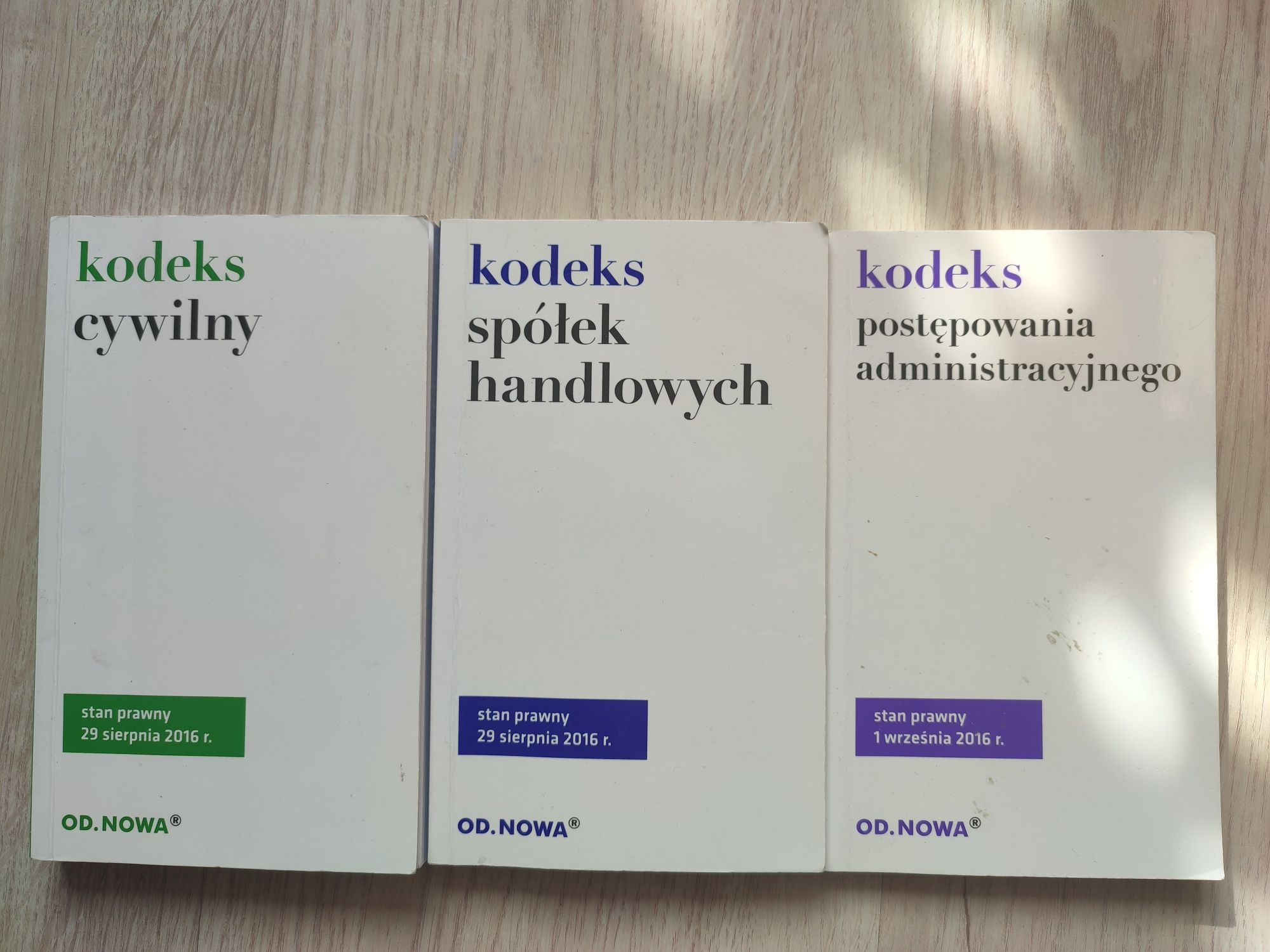 Kodeks cywilny, postępowania administracyjnego, spółek handlowych