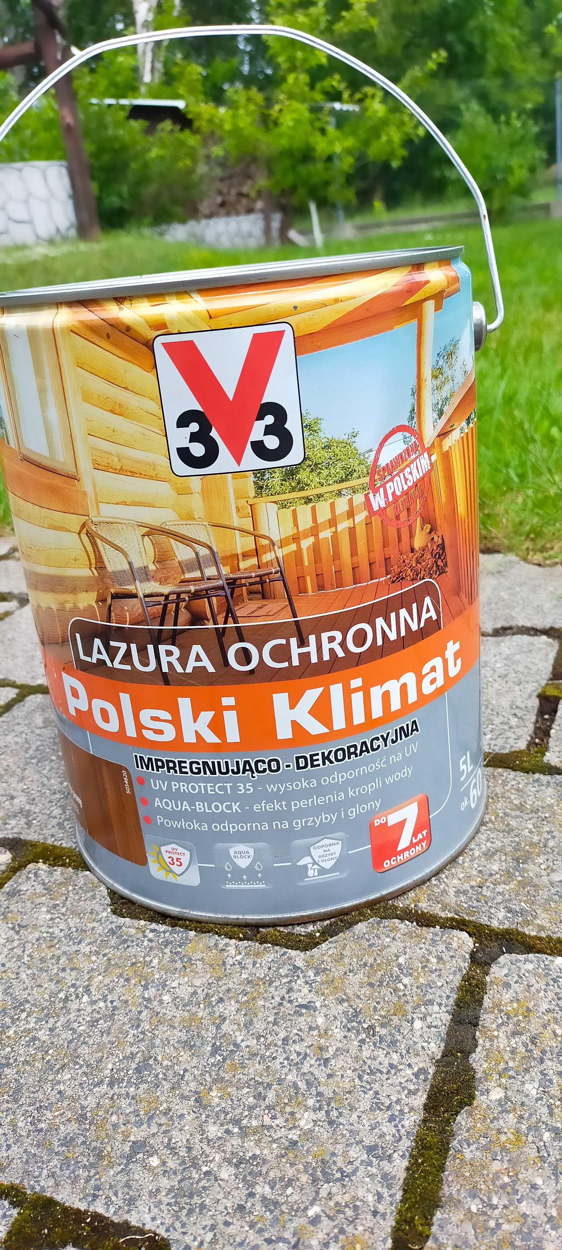 Lazura ochronna 3v3 5l dąb jasny satyna.
