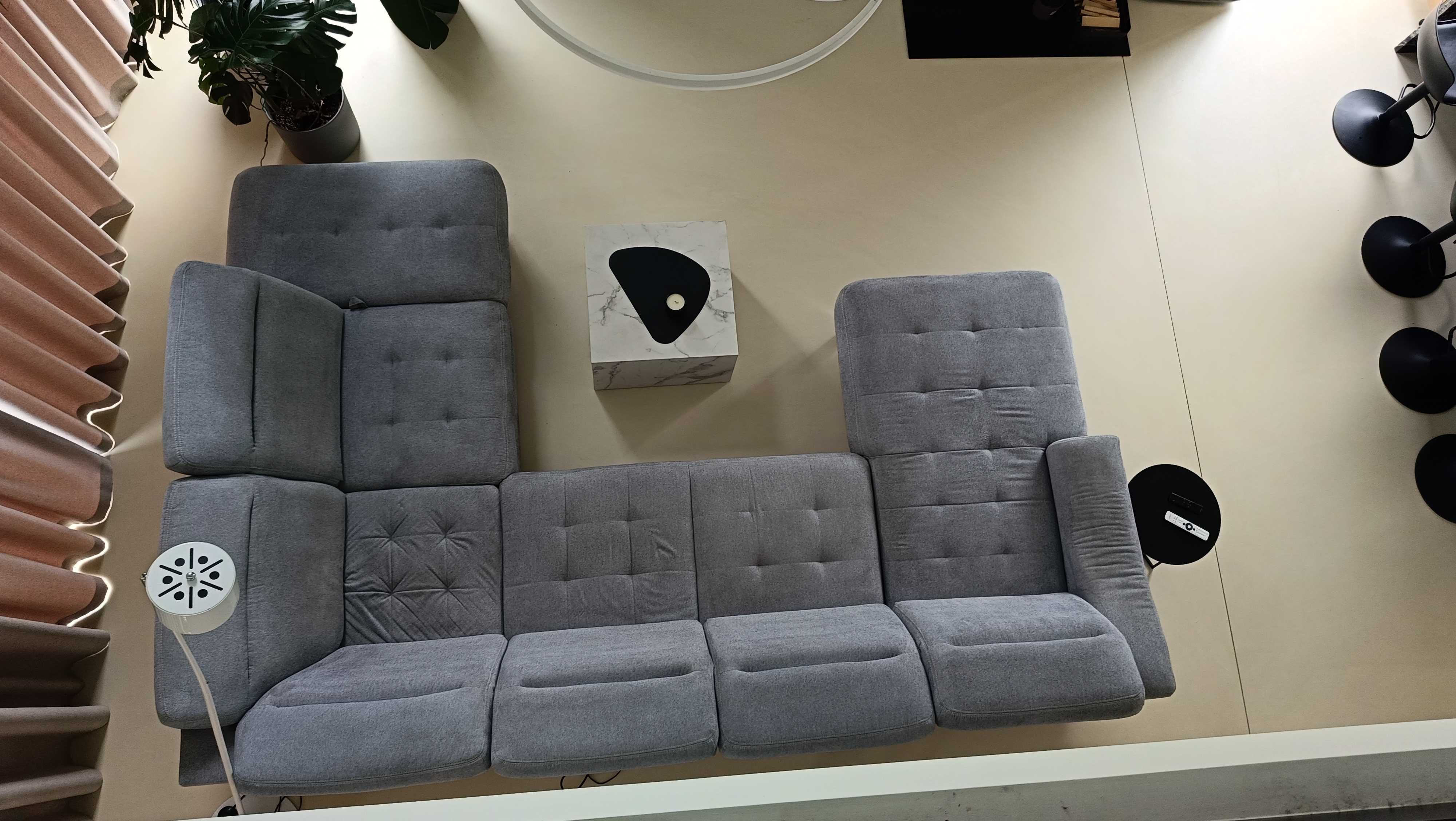Narożnik do salonu sofa szara duży funkcja spania