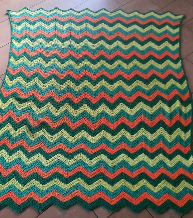 Handmade - narzuta/ pled/ koc - 200 x 175 cm