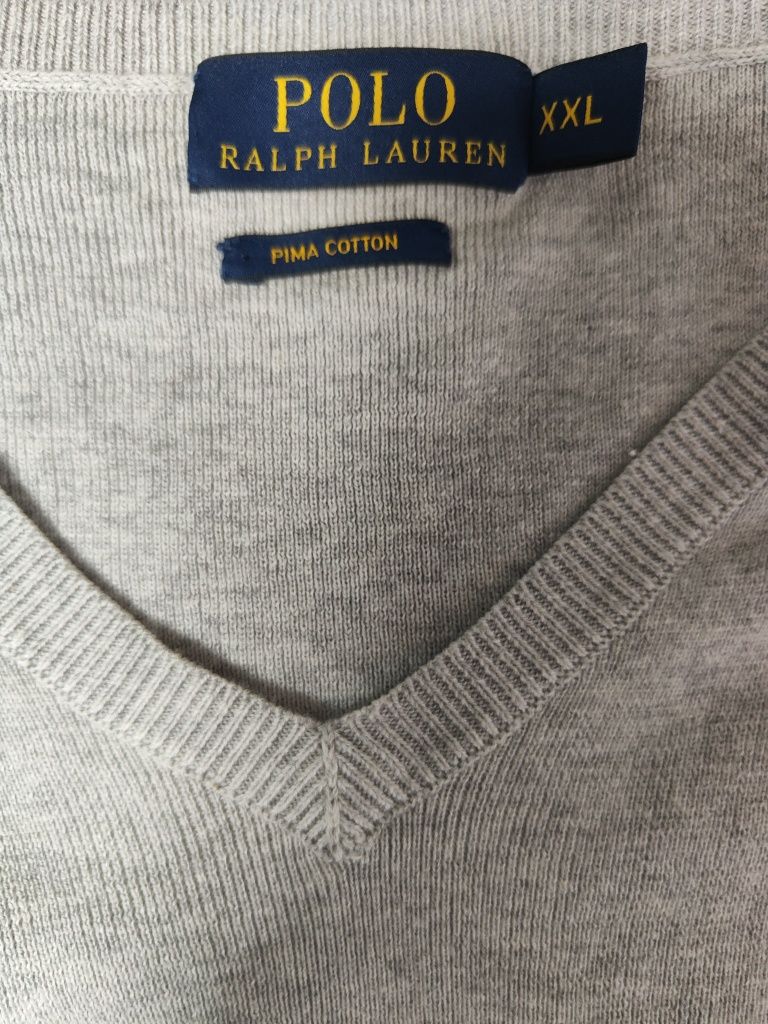 Super letni sweterek w serek Polo Ralph Lauren rozm XXL jak nowy