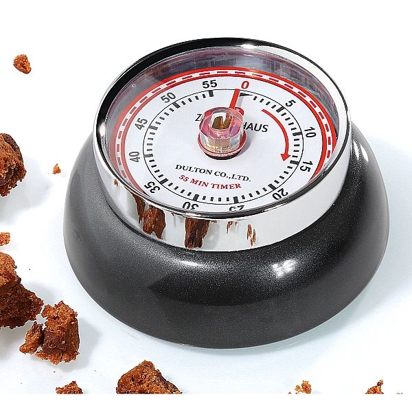 Timer mechaniczny, śred. 7 x 3 cm, antracytowy metaliczny Speed / Zass