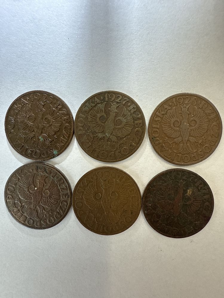 Zestaw / komplet 2 grosze 1925/1927/1928/1931/1938/1927