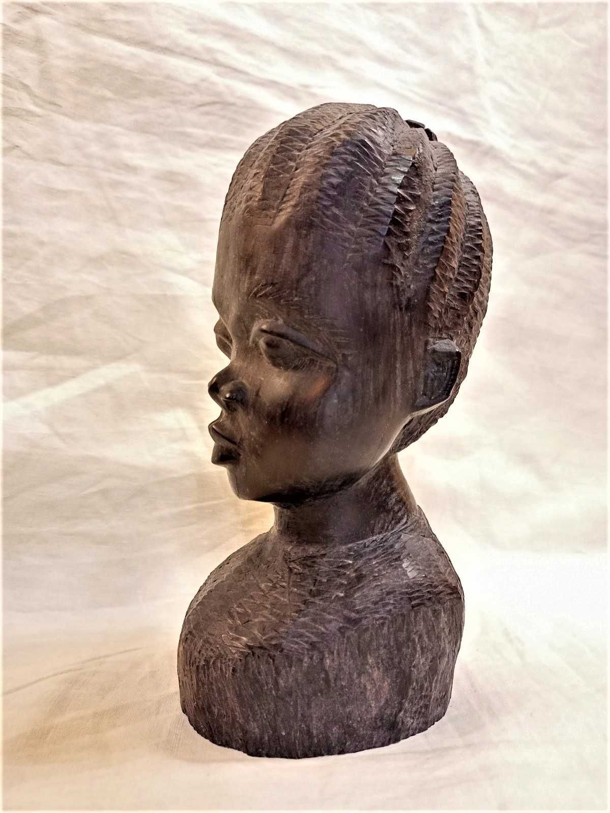 Estatueta Mulher Africana Pau Preto