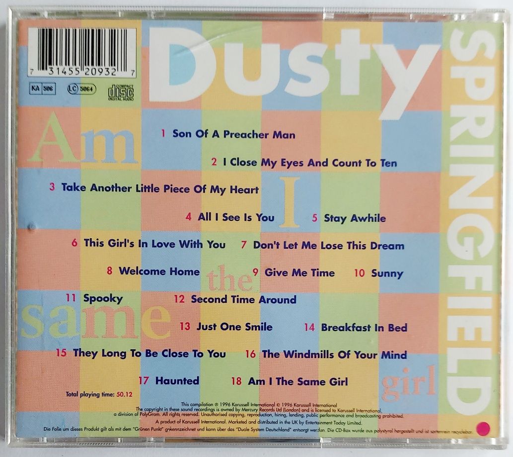 Dusty Springfield Am I The Same Girl 1996r