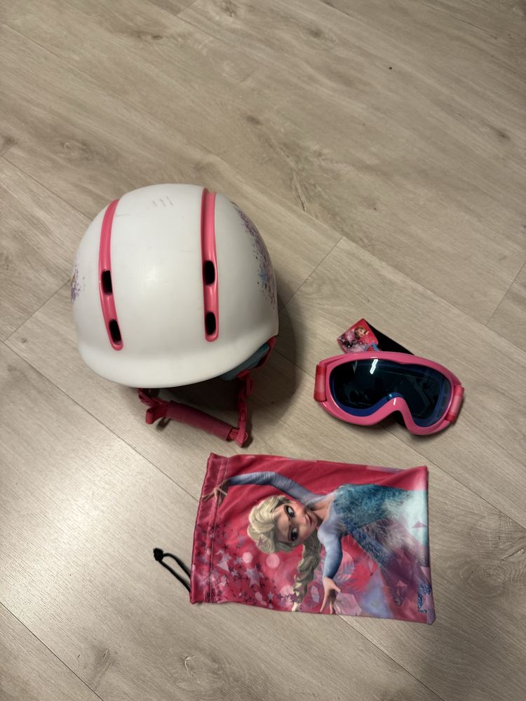Kask narciarski Kraina Lodu rozmiar S 48-51 cm dla dziewczynki + gogle