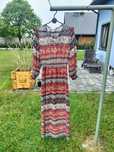 Suknia Boho maxi, długa roz.36/38 H&M, kwiaty i el.zieleni