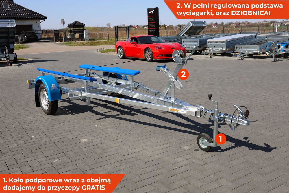 DUŻA przyczepka NEPTUN NAVY pod ponton łódkę łódź od 3,1 do 5,2 m NOWA