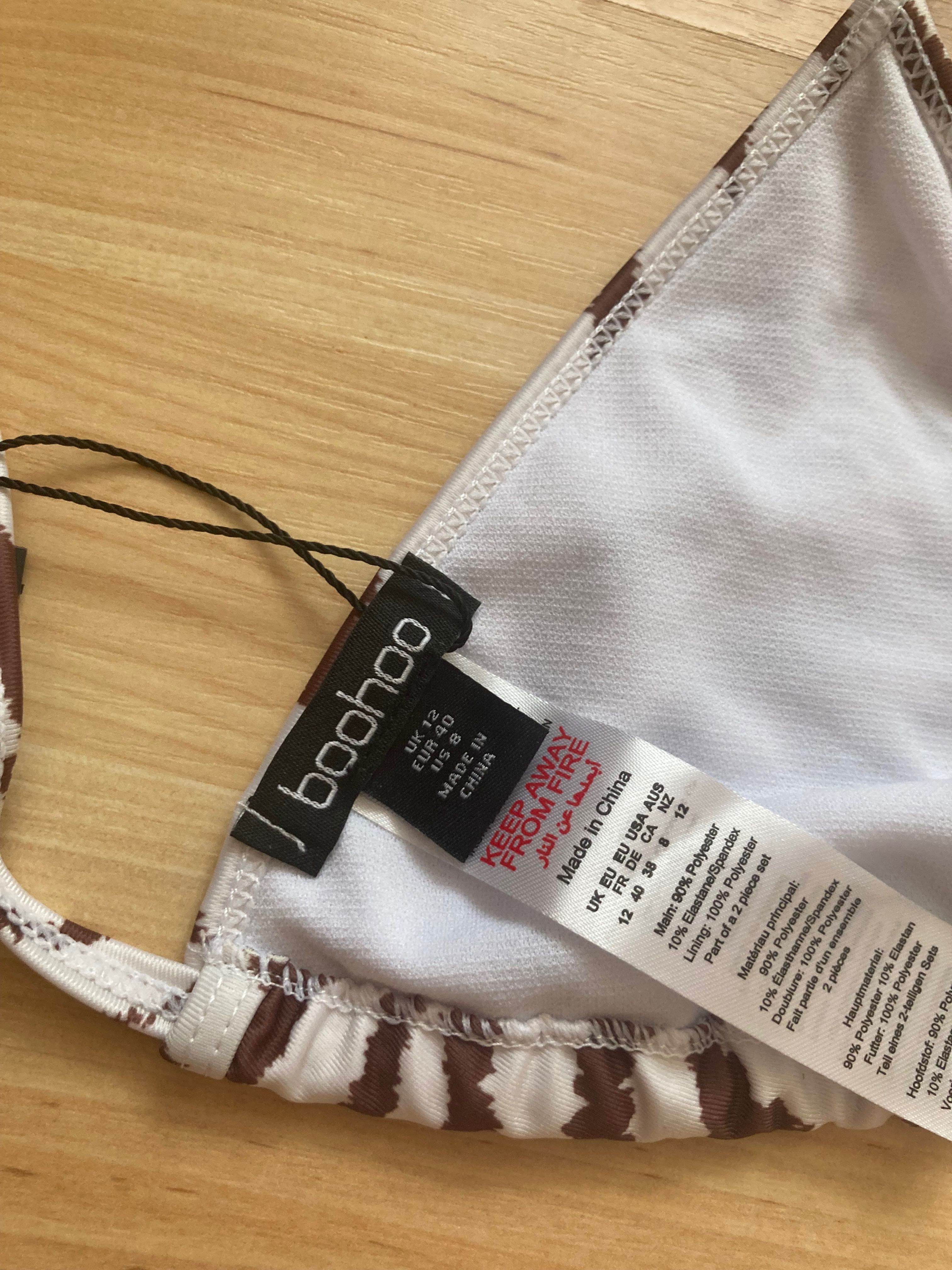 Bikini w tygrysi wzór Boohoo roz. L