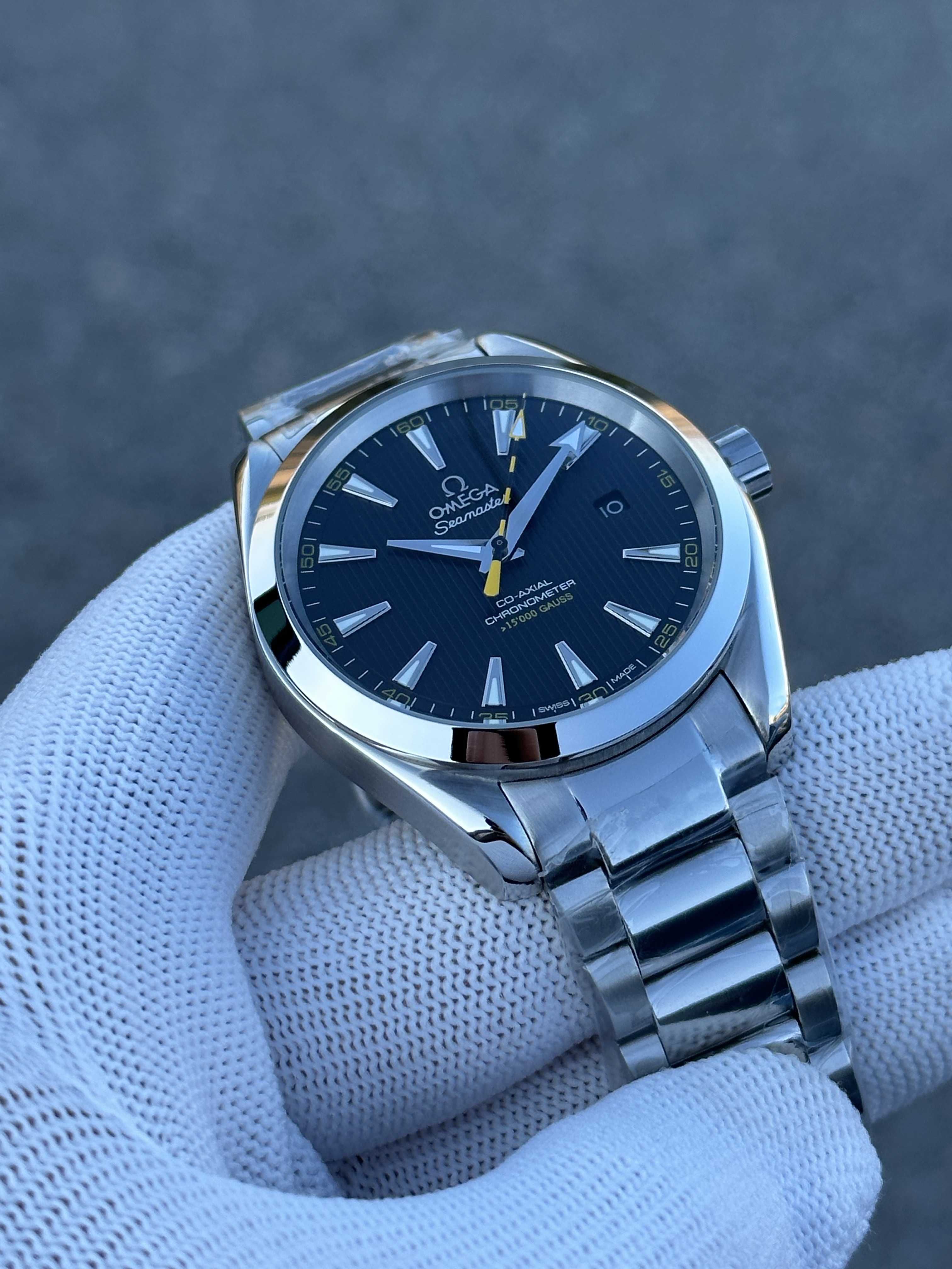 Швейцарские часы Omega Seamaster Aqua Terra Gauss Yellow. Топ качество