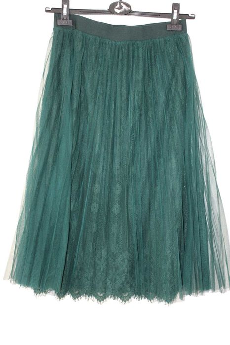 l5 Reserved tiulowa spódnica w gumkę butelkowa zieleń 40 L