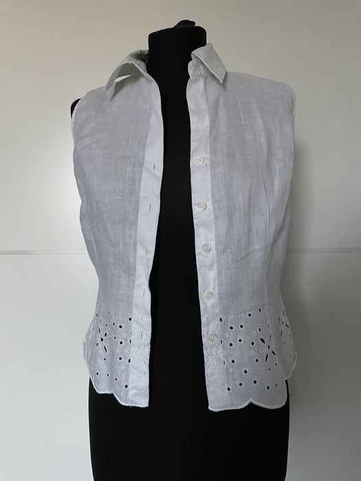 Biała koszula bez rękawów mexx hafty