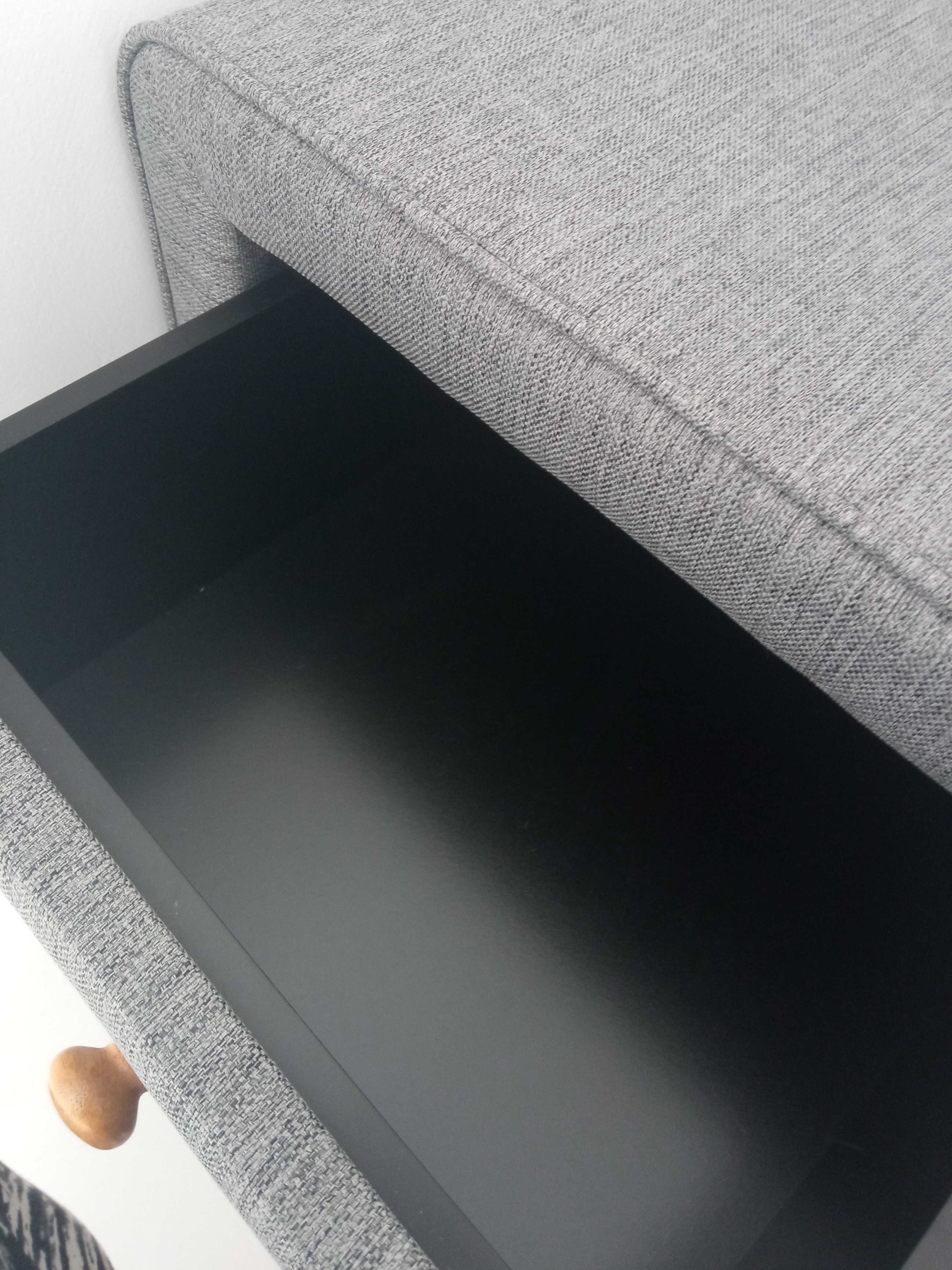 Szafka  nocna tapicerowana z szufladami szara