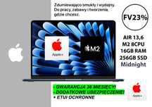 Nowy Apple MacBook Air M2 13,6 RAM 16GB 256GB GW+UBEZPIECZENIE 3LATA!