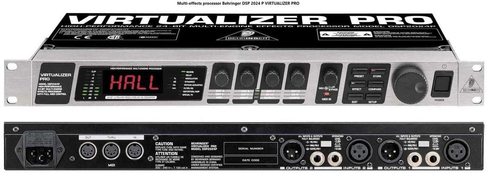 Processador efeitos Behringer DSP2024P Virtualizer Pro estereo 24-bits