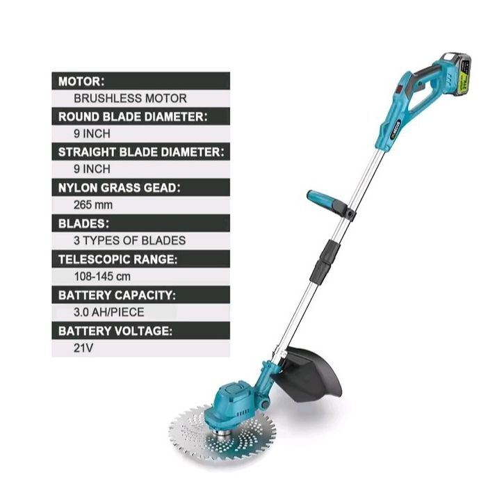 Roçadora Grande a Bateria C/ 2 Baterias Tipo Makita