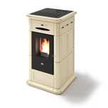 Piec piecyk kominek kaflowy na pellet - Alina 9kW raty 0% Kremowy