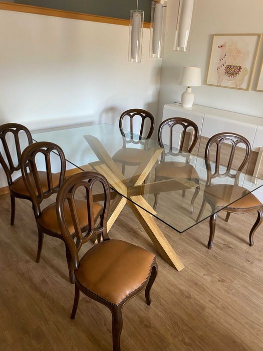 Conjunto de 6 cadeiras cerejeira