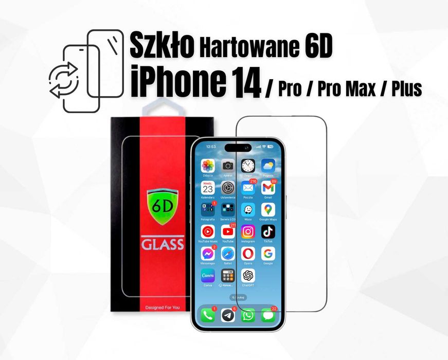 Szkło hartowane iPhone 14 | 14 Plus | 14 Pro | 14 Max + montaż gratis