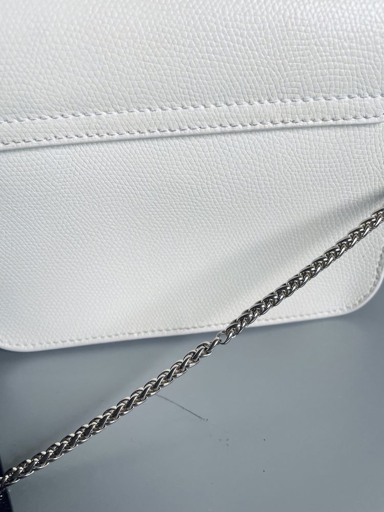 Furla Metropolis mini white skórzana torebka