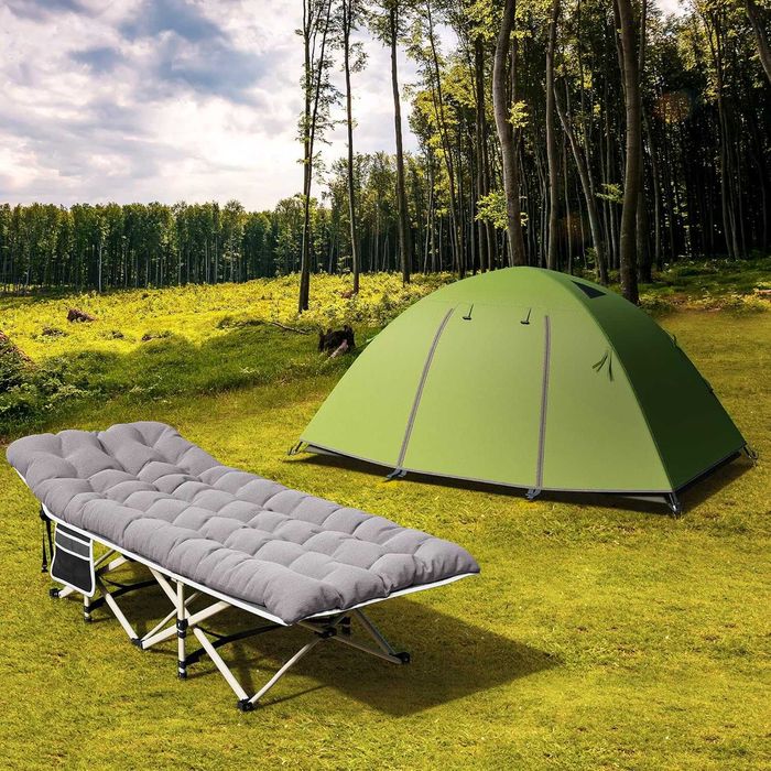 Składane łóżko kempingowe łóżko polowe składane z pokrowcem  materacem