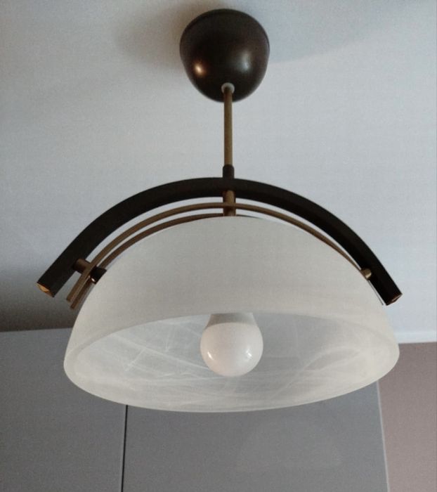 Lampa pokojowa wisząca szklana jasna brązowa jednożarowkowa