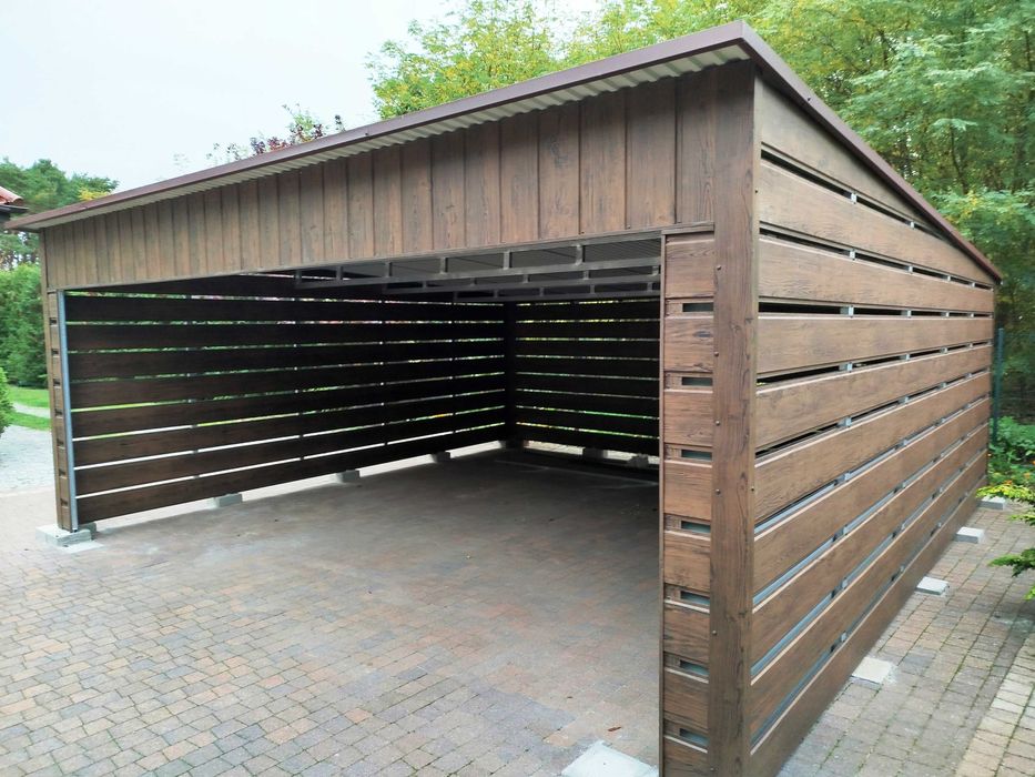 Drewnopodobny Carport - Wiata na Samochód
