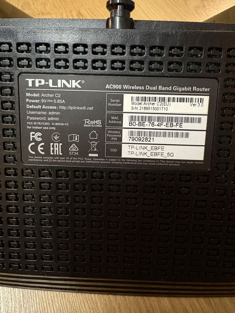 Router TP-Link Archer C2 AC900 Dual Band Gigabit / stan bardzo dobry