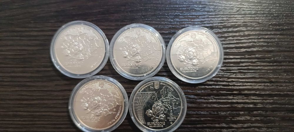 Комплект из 5  монет чемпионат Евро 2012.