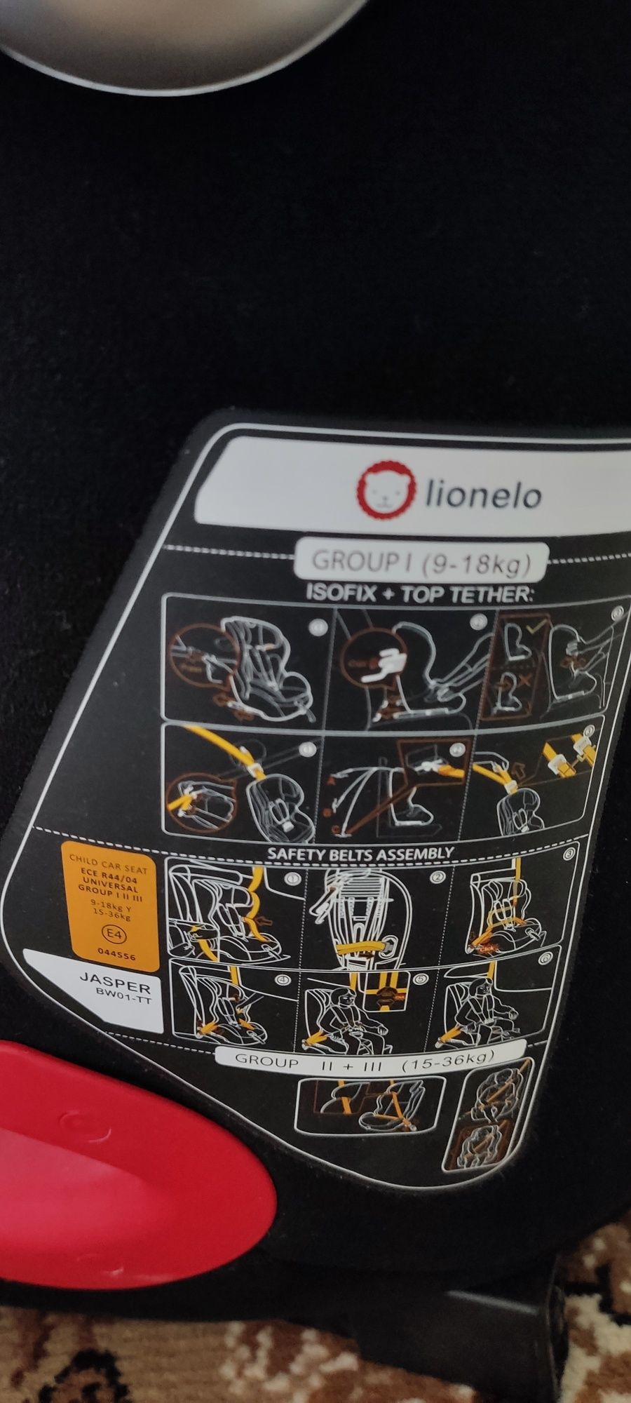 Автокрісло Lionelo Jasper Tether Isofix 9-36 кг