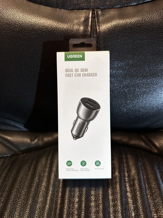 Автомобільний зарядний пристрій UGREEN 36W Dual USB QC