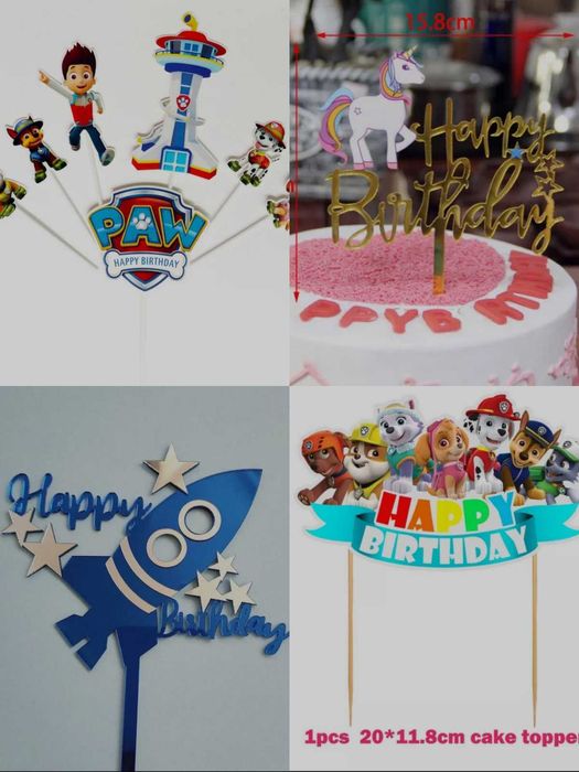 Дзеркальний топпер прикраси на торт один рік one з днем народження