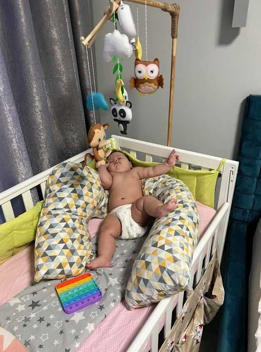 Дитяче ліжко 120*60 Верес, мобіль, бортики, матрас