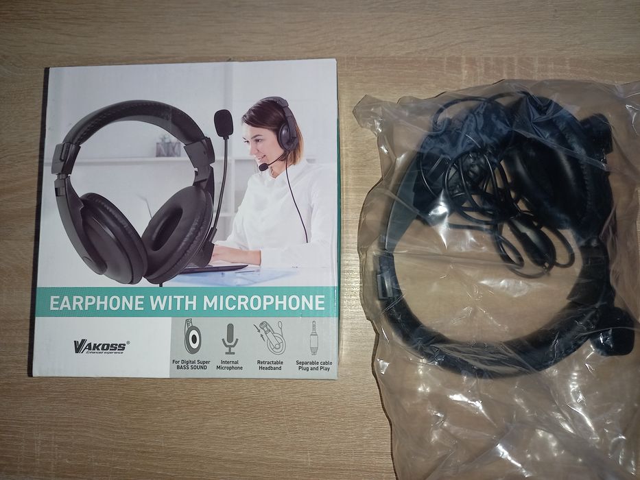 Sprzedam nowe słuchawki z mikrofonem firmy Vaskoss