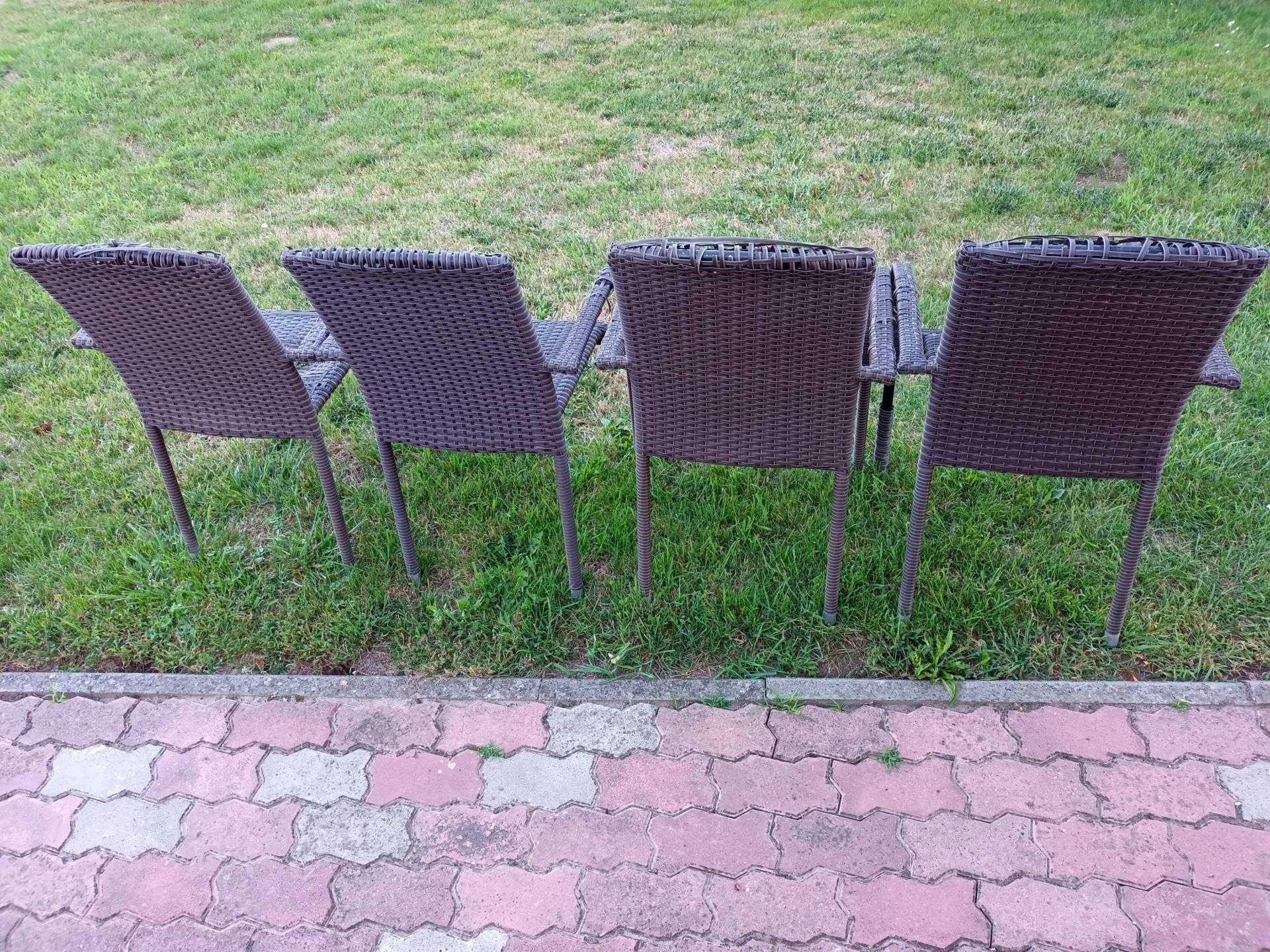 Krzesła ogrodowe ratanowe fotele ogrodowe 4 sztuki