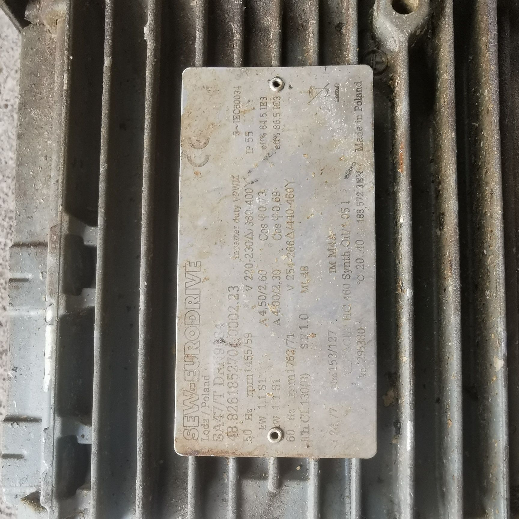 Silnik 1.1kw z przekładnią 1400/120 wałek 30mm