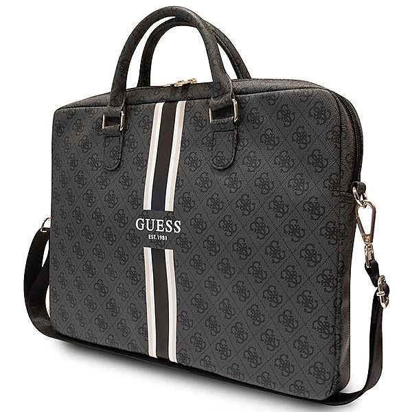 Torba Guess 4G Printed Stripes na laptopa 16" - czarna