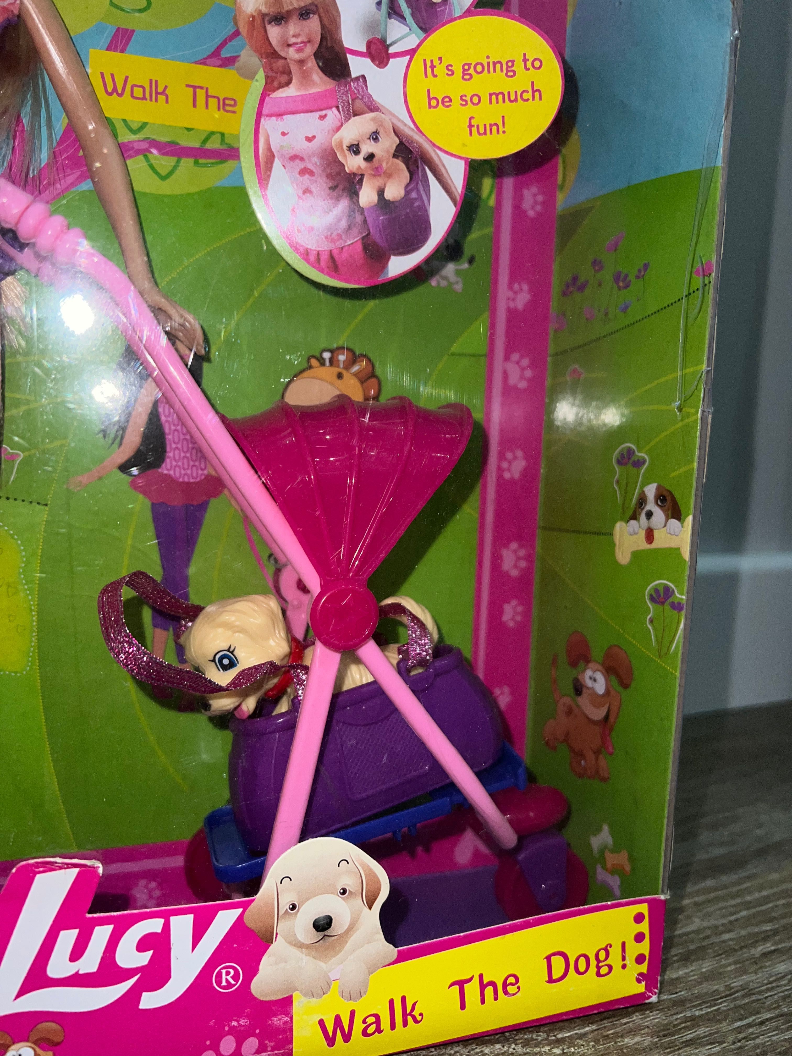 Кукла Барби с собачкой в сумочке и коляской