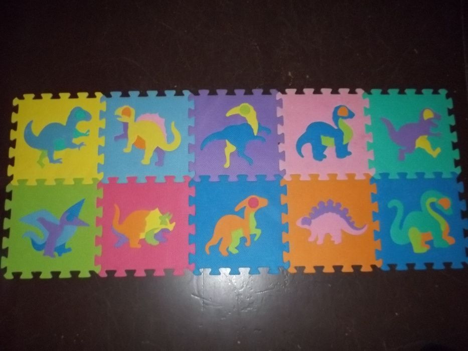 DINOZAURY puzzle piankowe duże zabawa edukacyjna logiczna dla maluchów
