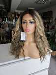 Peruka Iga premium hair fale naturlany ciemny blond jasny brąz refleks