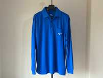 Męska koszulka sportowa, polo z długim rękawem Mizuno, niebieska 2XL