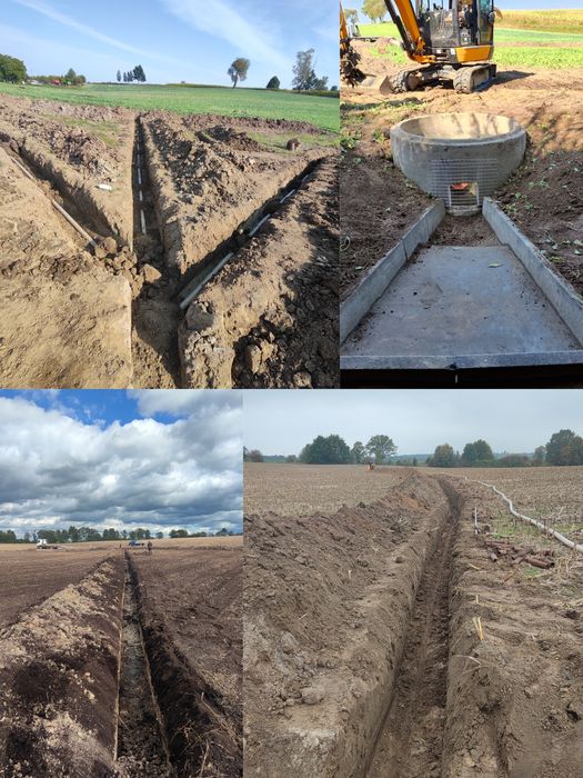 Melioracja, wuko, udrażnianie, drenaż, osuszanie,minikoparka