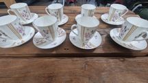 Filiżanki porcelana Łomonosow komplet 8 sztuk St. Petersburg