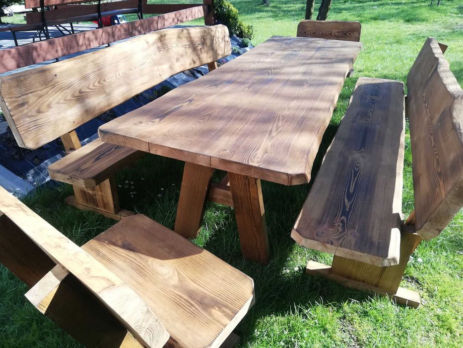 WYPRZEDAŻ! Góralskie Meble Ogrodowe z litego drewna, meble do ogrodu