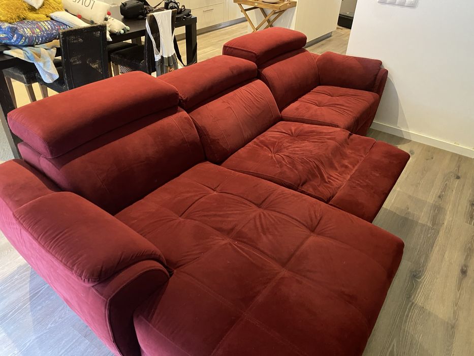Sofá 3 lugares chaise longue eletrico