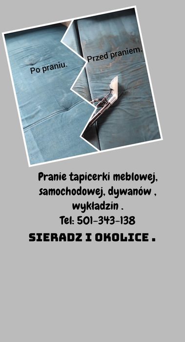 Pranie tapicerki meblowej, samochodowej, dywanów