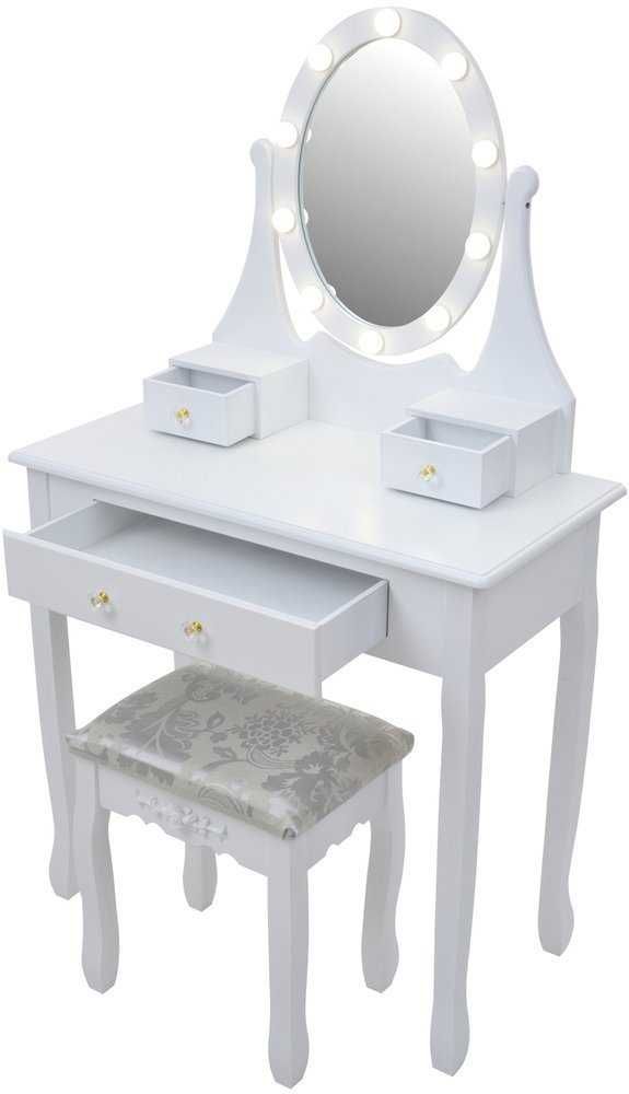 Toaletka kosmetyczna zabawka z lustrem LED i taboretem