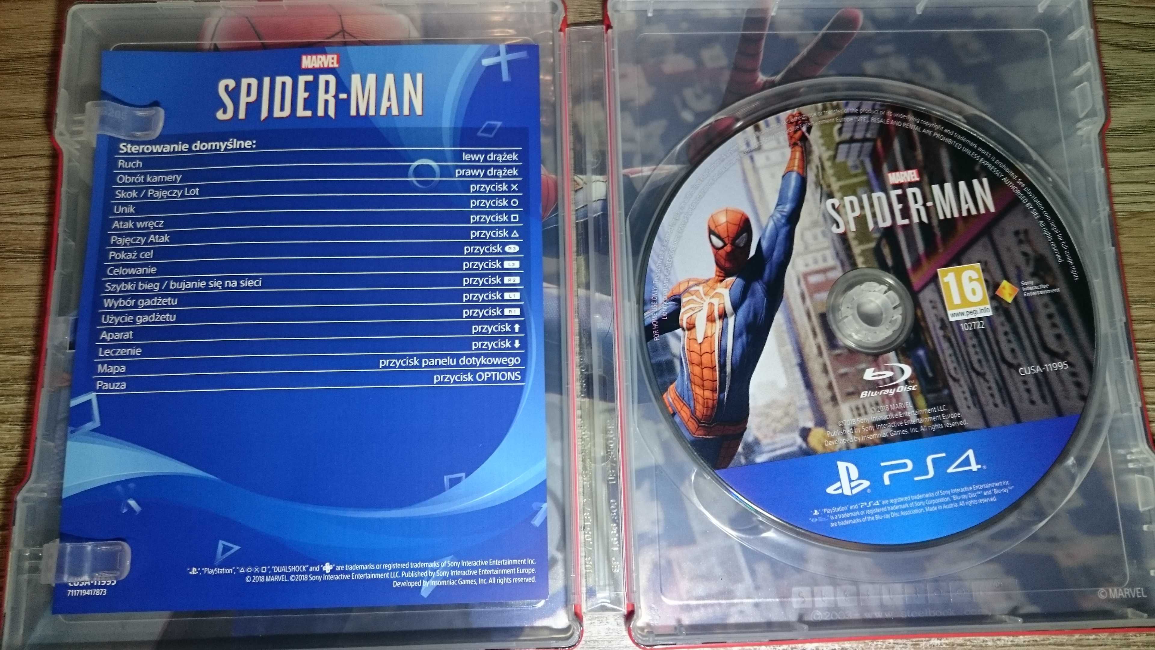 Gra Spiderman + STEELBOOK ps4 playstation 4 marvel dc avengers lego