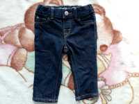 Granatowe regulowane spodnie jeansowe H&M 68 jeansy jak nowe