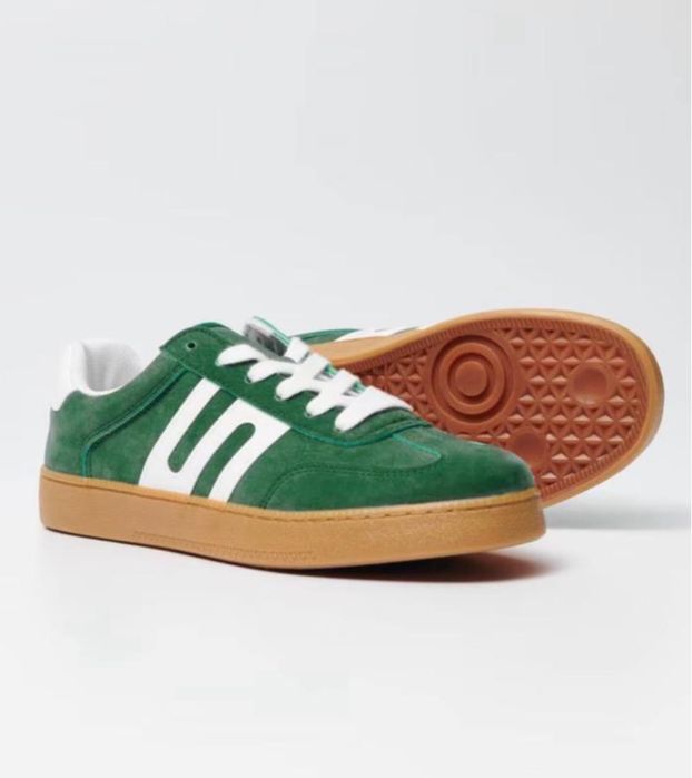 Кеди корсівки замшеві зелені ретро house